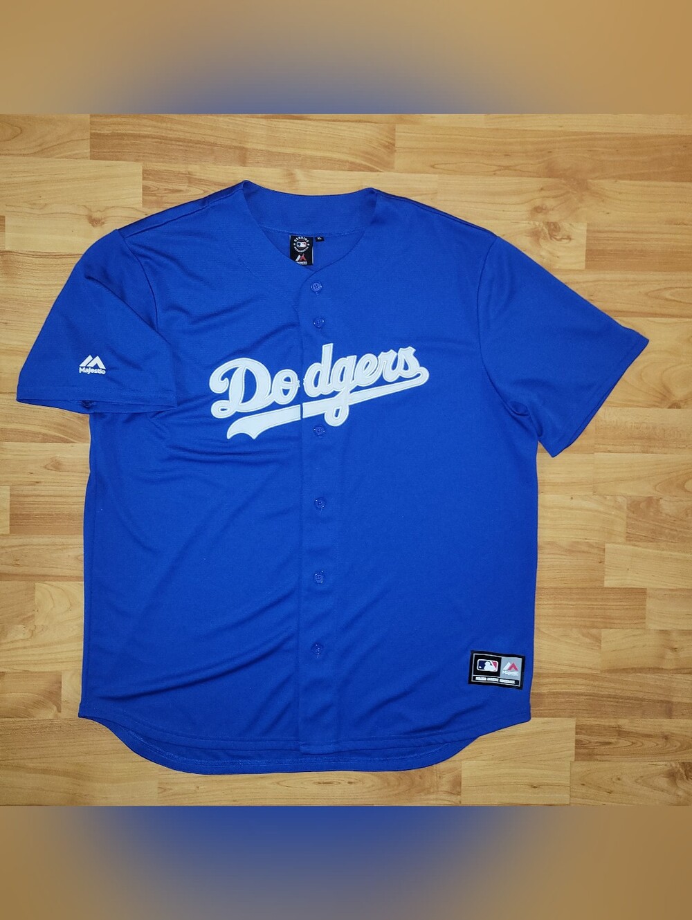 Majestic LA Dodgers Royal Blue Button-Up Baseball Jersey NWOT, XL Tall